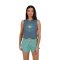 Salty Crew Queen Palm Cropped Tank Fin Blue