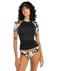 Billabong Lycra Surf Logo SS Kurzarm Black Multi