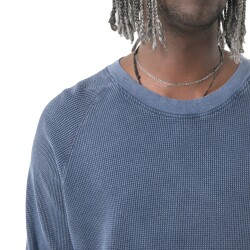 Cleptomanicx Boxy Crewneck Thermal LS Sky Captain L