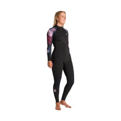 C-Skins Nuwave Solace Lite 3/2 Backtzip Frauen Neoprenanzug Black Tropical