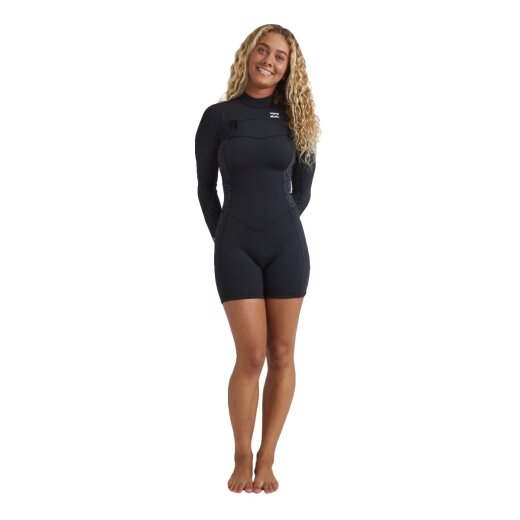 Billabong Synergy Natural CZ LS 2/2mm Frauen Neoprenanzug Shorty Black Fade