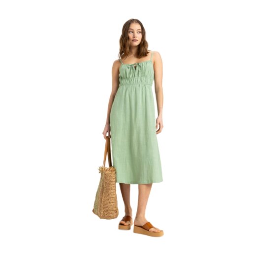 Roxy Rosie Skies Slub Mididress Basil M