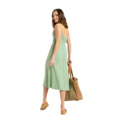 Roxy Rosie Skies Slub Mididress Basil M