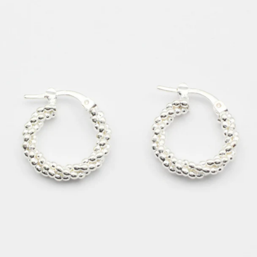 Jewelberry Kreole Twisted Dots Silber