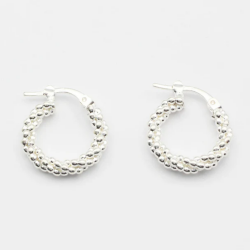 Jewelberry Kreole Twisted Dots Silber