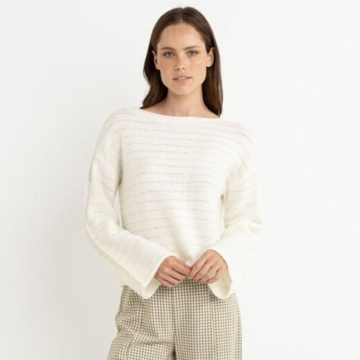 Rhythm Baklava Knit Pullover White