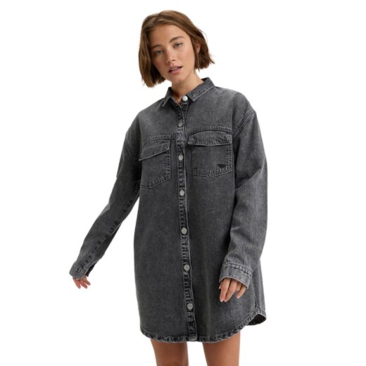 Roxy Tidal Moon Jeans Hemdkleid Mid Grey S