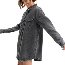 Roxy Tidal Moon Jeans Hemdkleid Mid Grey S