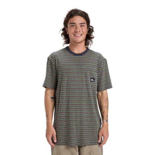 Quiksilver Onyx SS Striped tee Fallen Rock Onyx