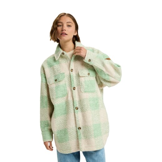 Roxy Over and Above karierte Fleece Hemdjacke Pistachio Be Bold Plaid