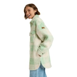 Roxy Over and Above karierte Fleece Hemdjacke Pistachio Be Bold Plaid
