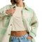 Roxy Over and Above karierte Fleece Hemdjacke Pistachio Be Bold Plaid