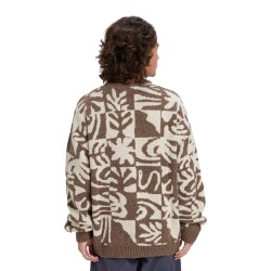 Quiksilver Hall City Jacquard Sweater Chocolate Brown Terreau Desert