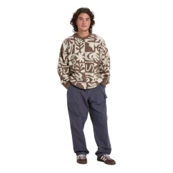 Quiksilver Hall City Jacquard Sweater Chocolate Brown Terreau Desert