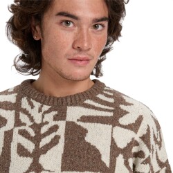 Quiksilver Hall City Jacquard Sweater Chocolate Brown Terreau Desert