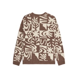 Quiksilver Hall City Jacquard Sweater Chocolate Brown Terreau Desert