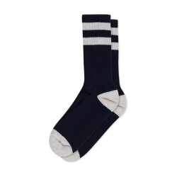 Klitmoller Striped Merino Socks Navy/ Pastel Grey