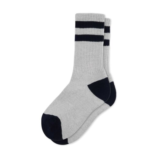 Klitmoller Striped Merino Socks Pastel Grey/Navy