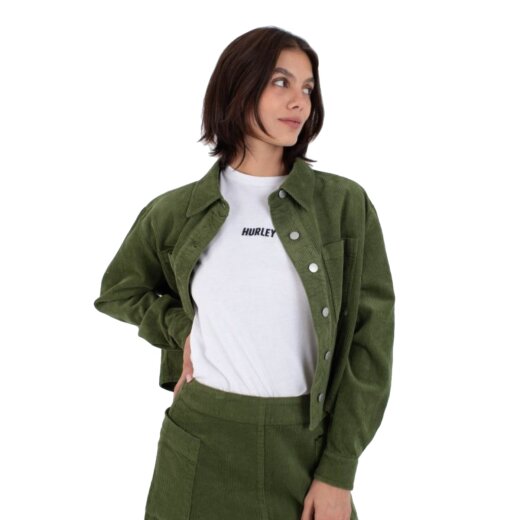 Hurley Womens Rematch Overshirt Jacket Agave Green