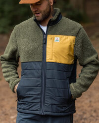 Passenger Clothing Born Explorer Recycled Sherpa Full Zip Fleece Khaki