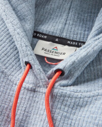 Passenger Clothing Point Grid Recycled Fleece Hoodie Grey