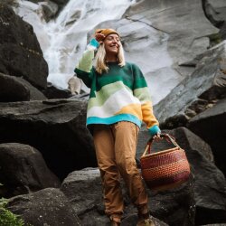 Passenger Clothing Scenic Recycled Knitted Jumper Dark Fern