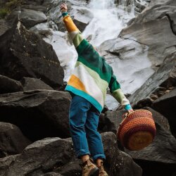 Passenger Clothing Scenic Recycled Knitted Jumper Dark Fern