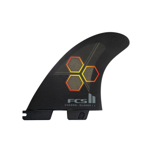 FCS 2 Channel Island Performance Core Tri Fin Set (M) Black/Flame
