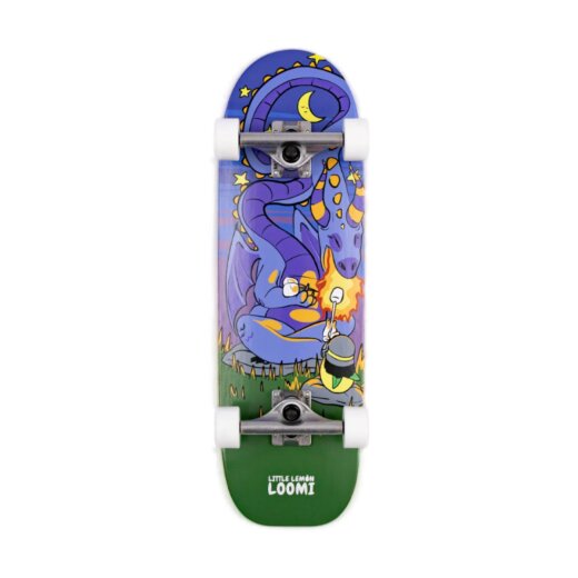 Little Lemon Loomi Corkgrip Kids Skateboard Cruiser Dragon 25.25"