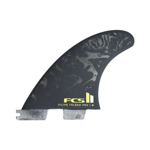 FCS 2 Filipe Toledo Performance Glass Tri Fin Set (L) Black/Acid