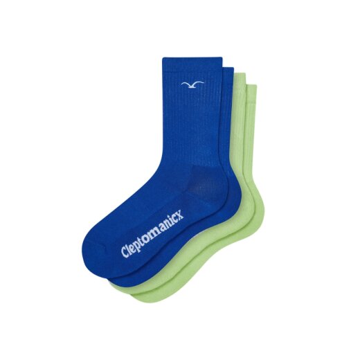 Cleptomanicx Socken Ligull 2 Pack Blue Quartz/ Nile Green