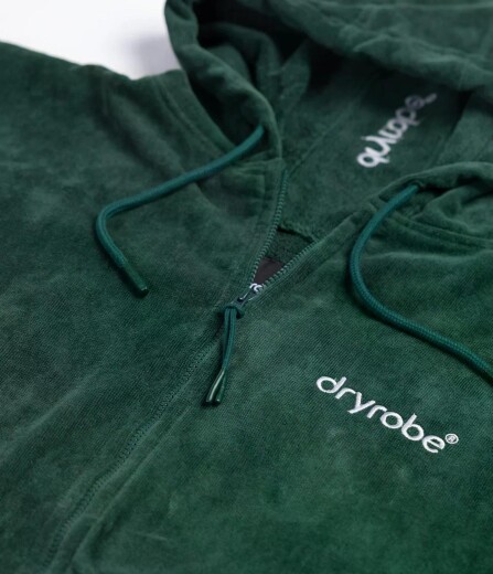DRYROBE Fullzip Handtuchmantel Baumwolle Grün M