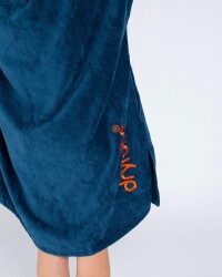 DRYROBE Fullzip Handtuchmantel Baumwolle Blau L