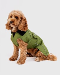 DRYROBE Dog Coat Hundemantel Dunkelgrün Schwarz L