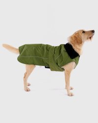 DRYROBE Dog Coat Hundemantel Dunkelgrün Schwarz S