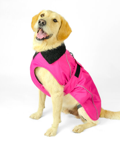 DRYROBE Dog Coat Hundemantel Pink Schwarz XXL