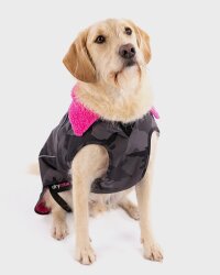 DRYROBE Dog Coat Hundemantel Schwarz Camo Pink XS