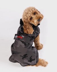 DRYROBE Dog Coat Hundemantel Schwarz Camo M