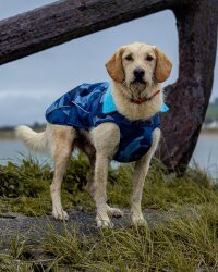 DRYROBE Dog Coat Hundemantel Blau Camo XXL