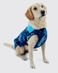 DRYROBE Dog Coat Hundemantel Blau Camo XXL