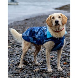 DRYROBE Dog Coat Hundemantel Blau Camo XXL