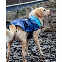 DRYROBE Dog Coat Hundemantel Blau Camo L