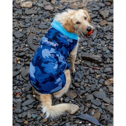 DRYROBE Dog Coat Hundemantel Blau Camo L