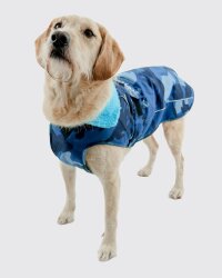DRYROBE Dog Coat Hundemantel Blau Camo M