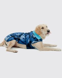 DRYROBE Dog Coat Hundemantel Blau Camo XS