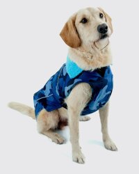 DRYROBE Dog Coat Hundemantel Blau Camo XS
