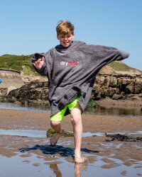 DRYROBE Handtuchmantel Bio KIDS Grau 5-9