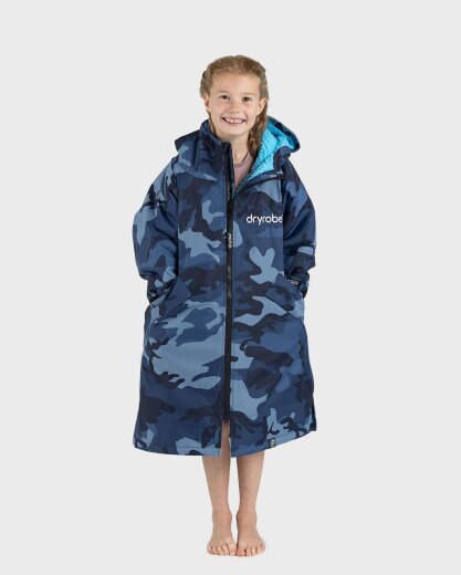 DRYROBE Advance Long Sleeve KIDS Camo Blau 5-9
