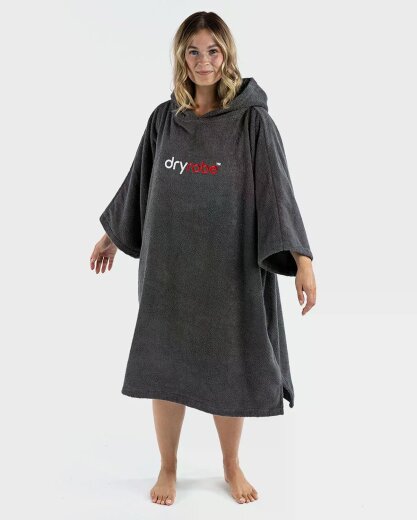 DRYROBE Handtuchmantel Bio-Baumwolle Grau L