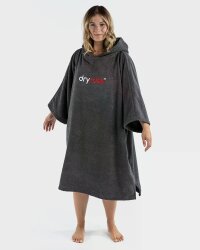 DRYROBE Handtuchmantel Bio-Baumwolle Grau L